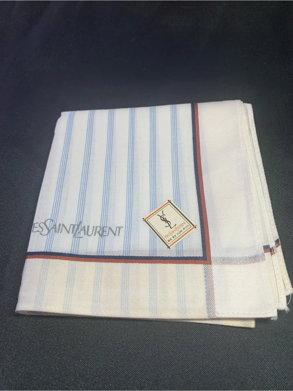 Yves Saint Laurent  White Cotton Handkerchief